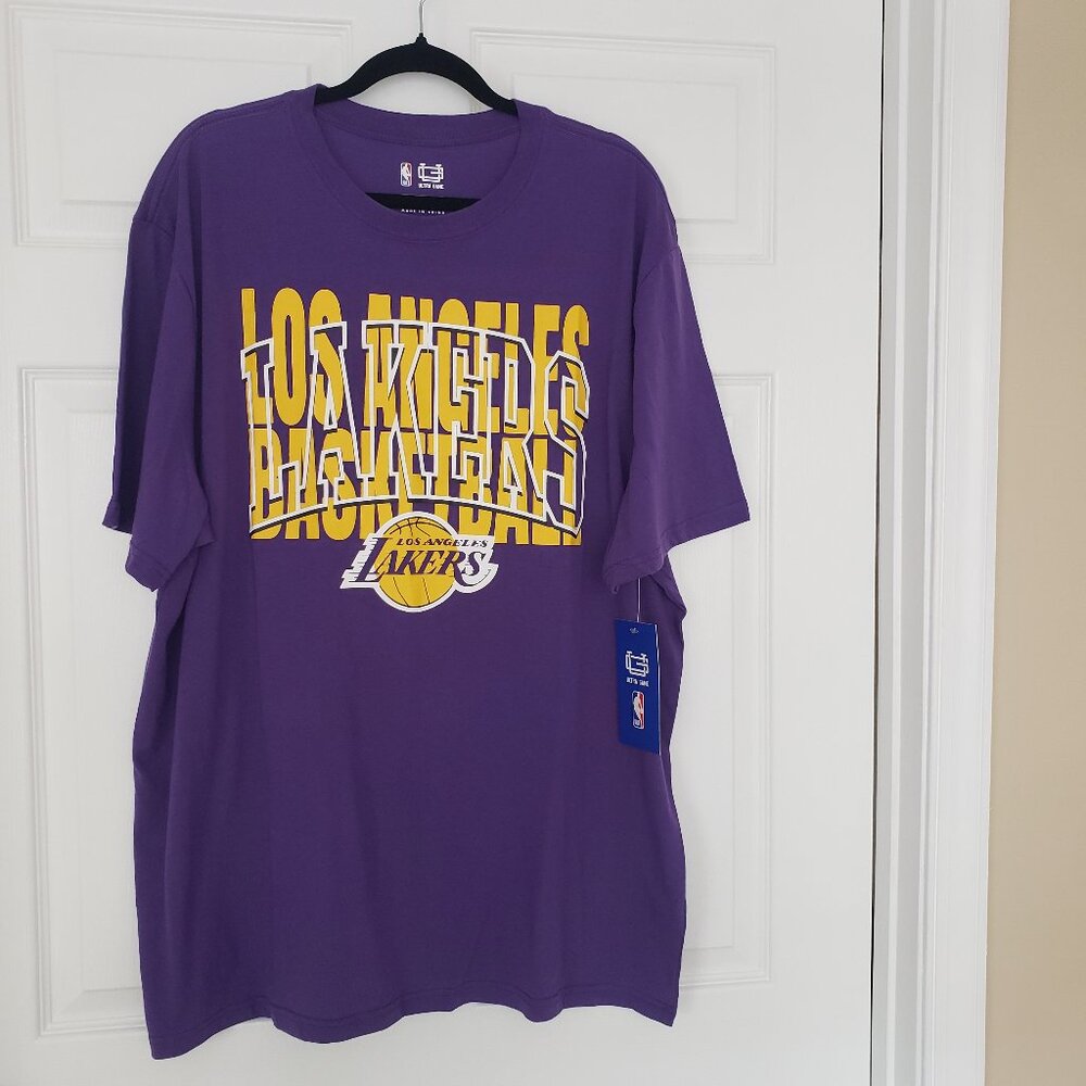 LA Lakers NBA Men's Ultra Game Tee Shirt Purple‎ Size 2XL New with Tags